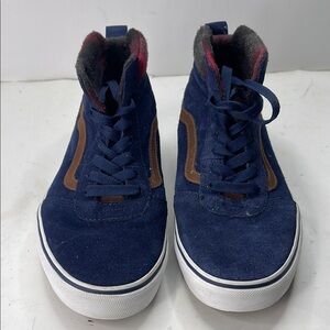 Vans Blue and Brown High-Top Sneakers